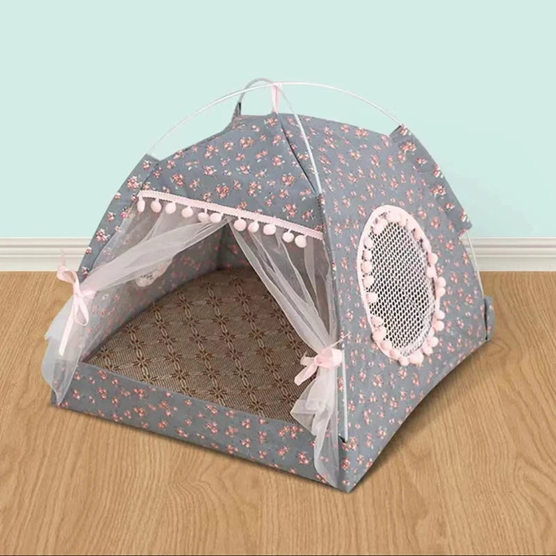 Cat Broken Flower Tent Semi Enclosed Internet Celebrity Tent Nest Universal For All Seasons Pet Supplies Summer Dog And Cat Nest Oz Pet Hub