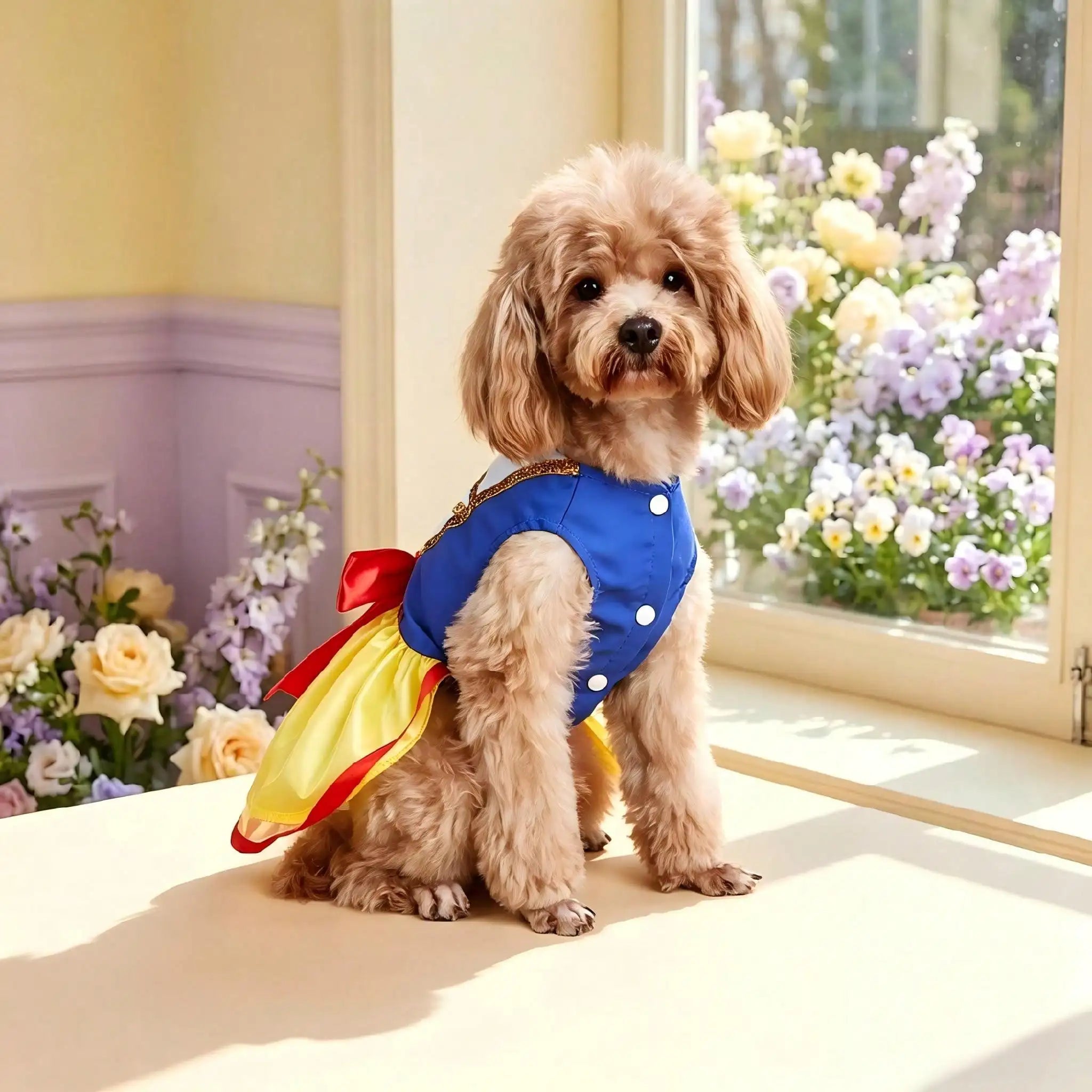 Snow Dog Costume - Christmas Princess Puppy Dress, Snow Pet Apparel for Party Christmas Halloween Special Events Costume