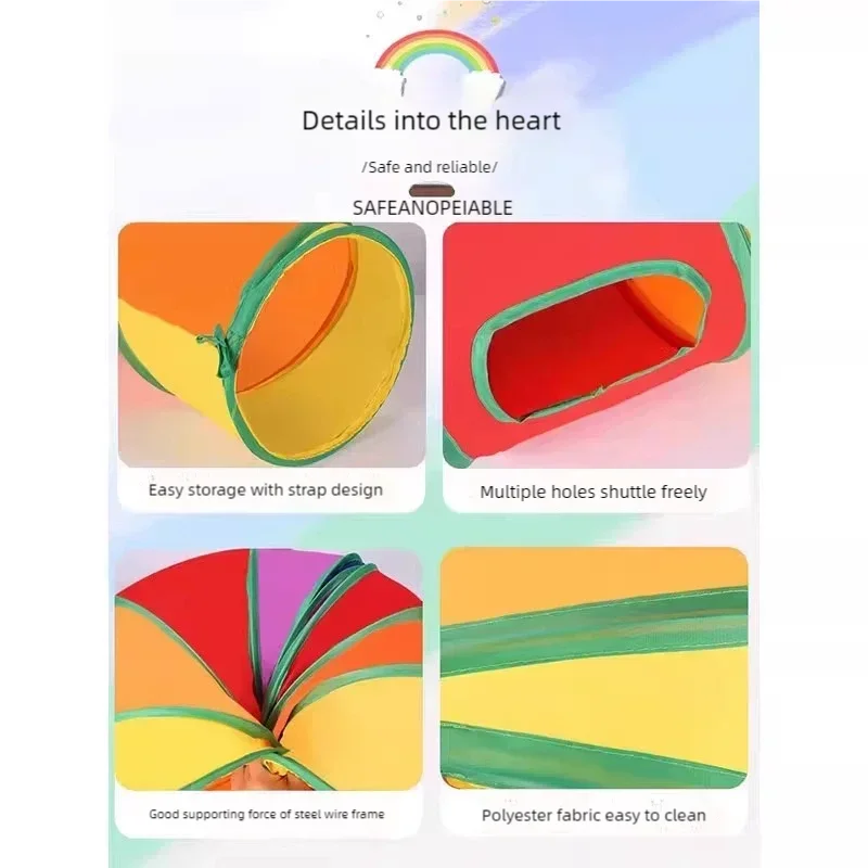Rainbow Cat Tunnel Collapsible Pet Play Tube Interactive Hide And Seek Toy For Kitten Puppy Puzzle Exercise Agility Outdoor Oz Pet Hub