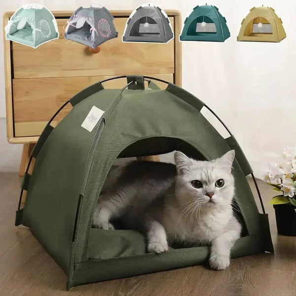 Pet Tent Bed Removable Cat Sofa Basket Canvas Semi-enclosed Cat House Dog Cave Hut Cat Sleeping Bed for Room Decor Pet Supplies Oz Pet Hub