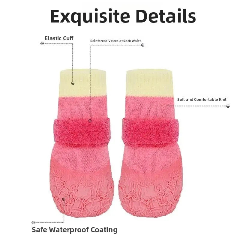 Waterproof Soft Bottom Dog Shoes Anti-Slip Outdoor Dog Socks for Teddy Corgi Shiba Inu Bichon Pet Shoes Dog Foot Covers