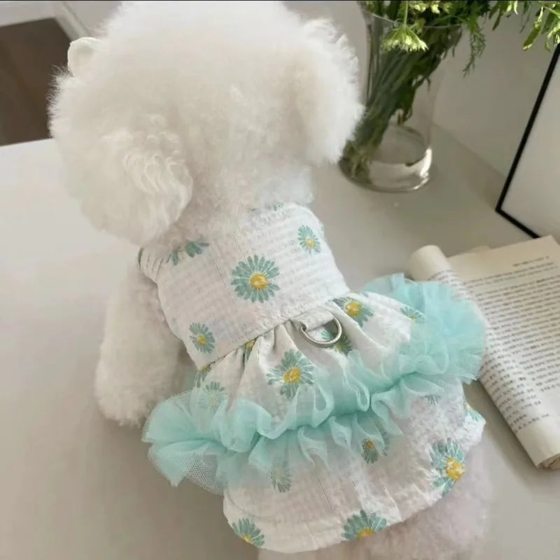 Pet Lace Supplies Dress Small Dog Flower Princess Dress Kitty Teddy New Pet Clothes Cute Dog Skirt Summer Thin Pet Accessories