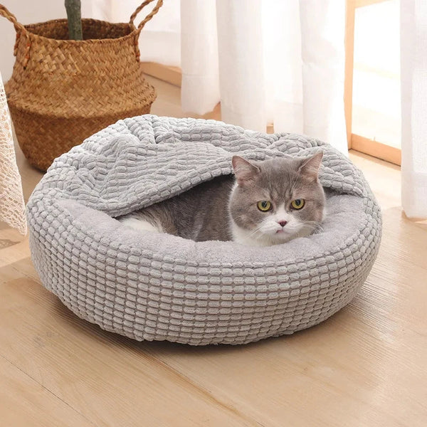 Round Pet Bed For Dog Cat Puppy House Warm Mat Winter Blankets Anti-Stress Orthopedic Fluffy Cat Dog Bed, Suitable For Winter Oz Pet Hub