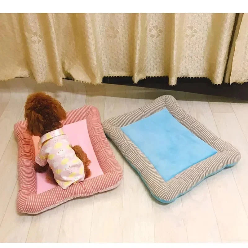 Cooling Pad Bed for Dogs Cats Puppy Kitten Cool Mat Pet Blanket Ice Silk Material Soft for Summer Sleeping Pink Blue Breathable Oz Pet Hub