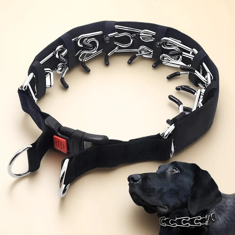 Dog Prong Training Collar Choke Pinch Collar with Rubber Comfort Tips Quick Release Snap Buckle Adjustable for Puppies Dogs Oz Pet Hub