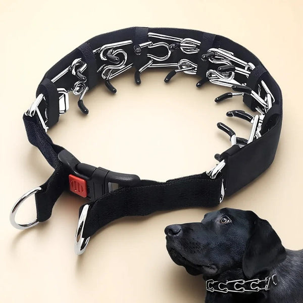 Dog Prong Training Collar Choke Pinch Collar with Rubber Comfort Tips Quick Release Snap Buckle Adjustable for Puppies Dogs Oz Pet Hub