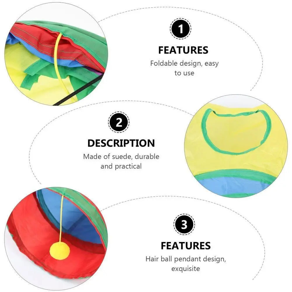 Foldable Cat Tunnel Tube Collapsible Cat Nest Pet Training Interactive Fun Play Toy Rabbit Guinea Pig Tent Maze Tunnel Oz Pet Hub