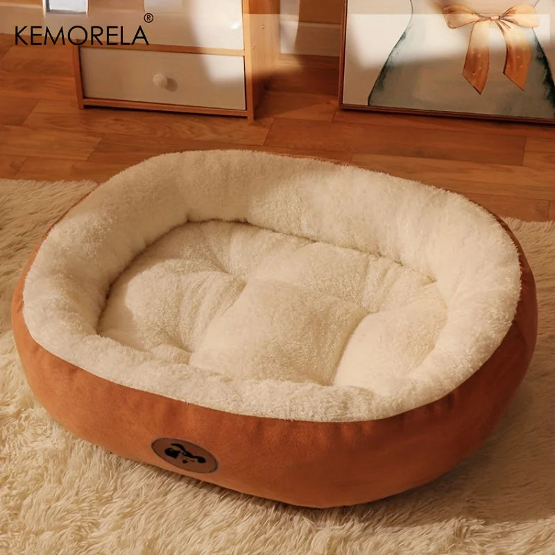 Cozy Oval Snuggle Pet Bed, Plush & Thickened Cat Bed Warm and Secure Bed for Cats and Small Medium Dogs, All Seasons Oz Pet Hub