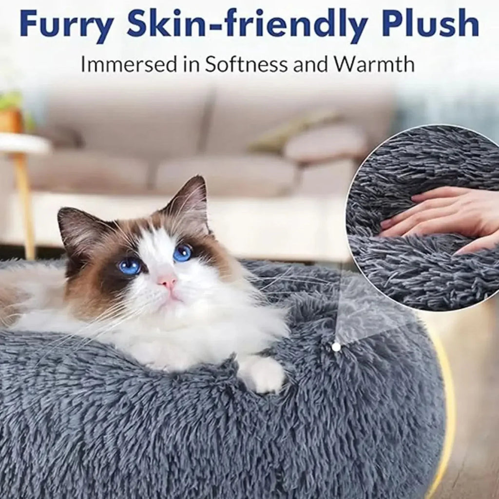 40-90cm 6 Sizes Round Pet Bed for Large Dog Bed Super Soft Cat Bed Plush Dog House for Medium Dog House Winter Warm Sleeping Oz Pet Hub