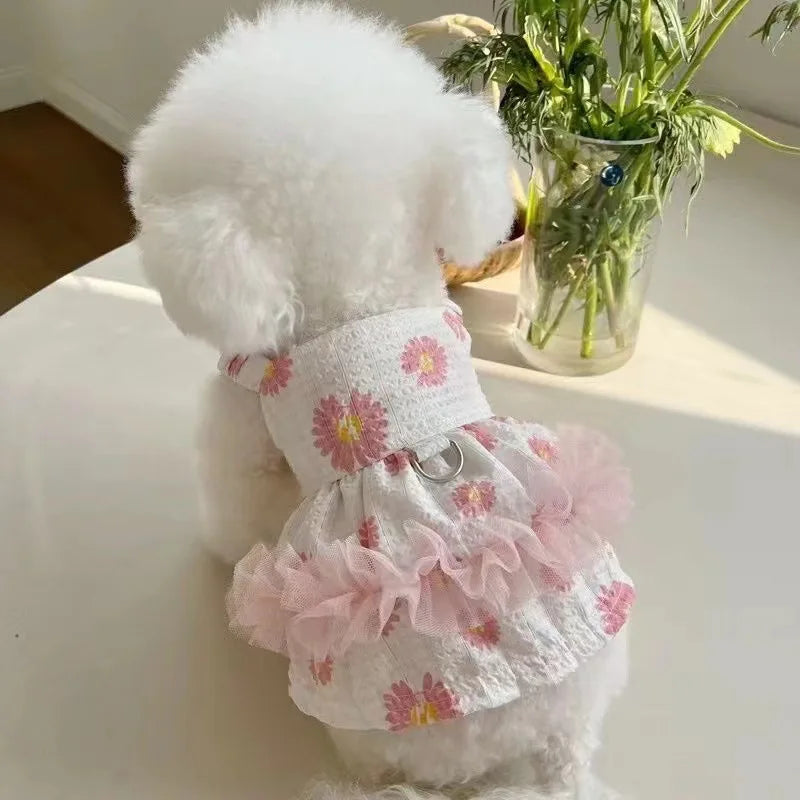 Pet Lace Supplies Dress Small Dog Flower Princess Dress Kitty Teddy New Pet Clothes Cute Dog Skirt Summer Thin Pet Accessories