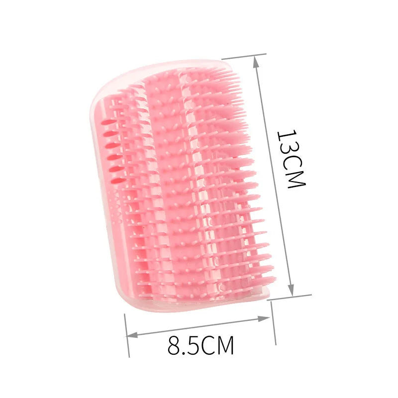 Pink pet grooming brush, 13cm x 8.5cm, for dogs and cats