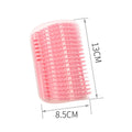 Pink pet grooming brush, 13cm x 8.5cm, for dogs and cats
