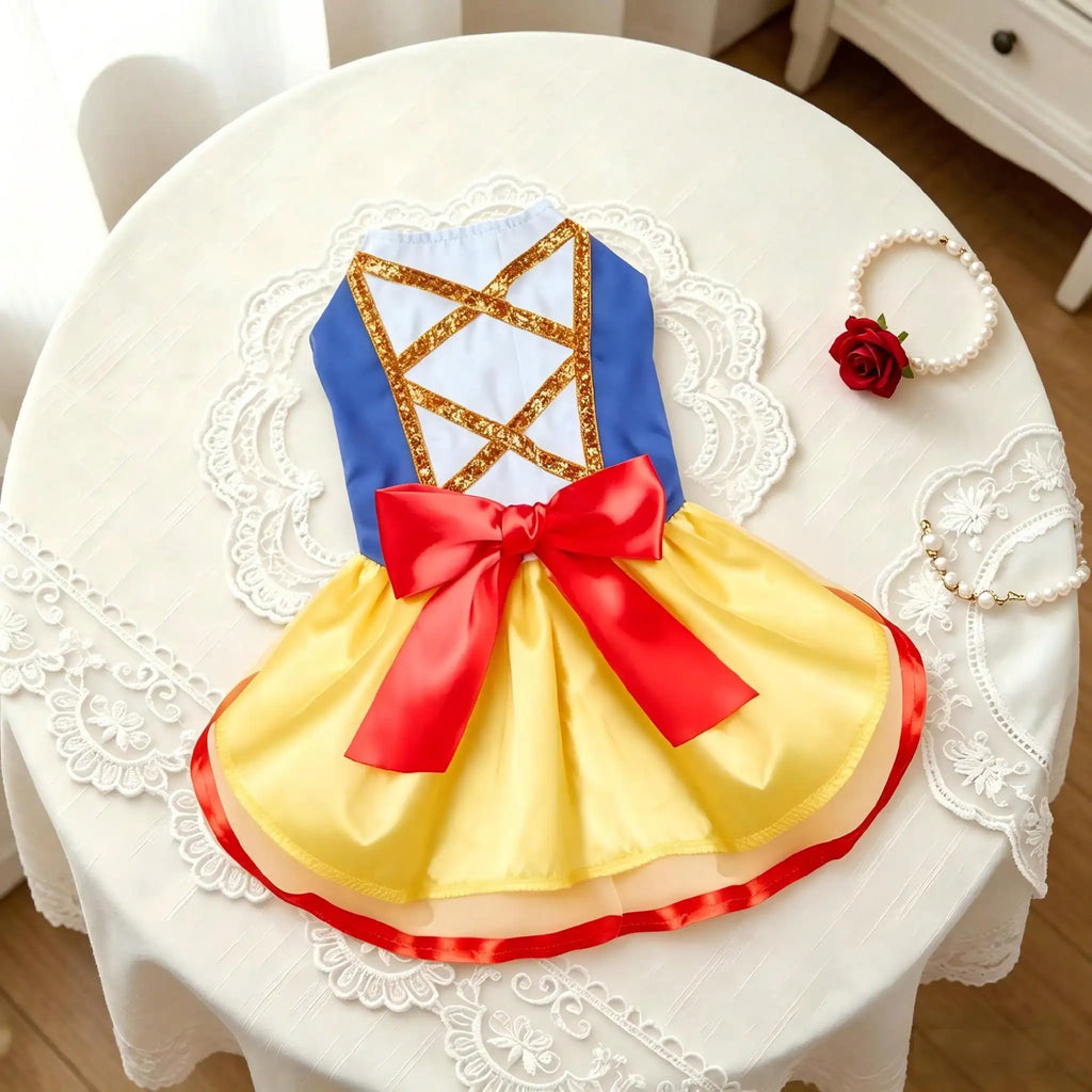 Snow Dog Costume - Christmas Princess Puppy Dress, Snow Pet Apparel for Party Christmas Halloween Special Events Costume