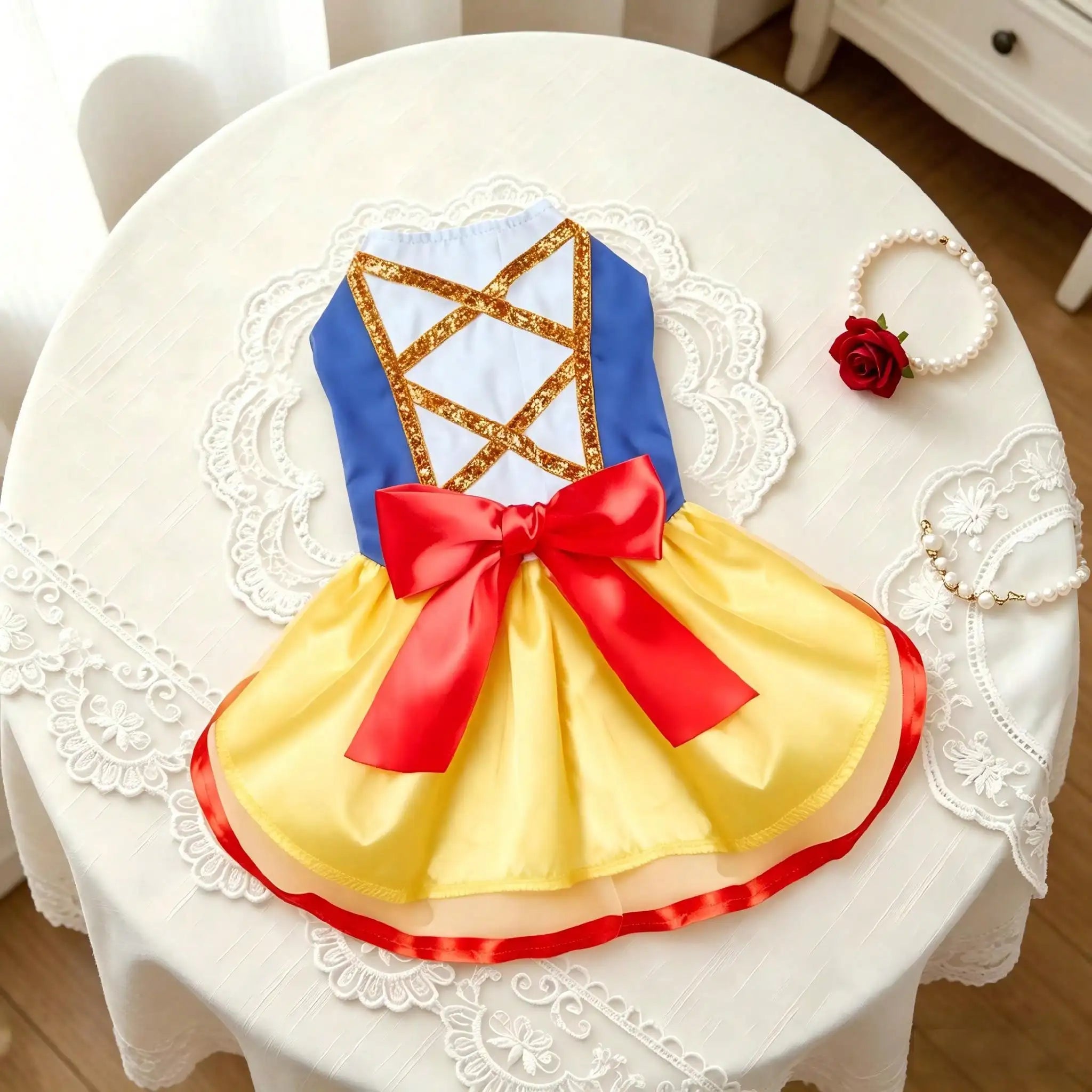 Snow Dog Costume - Christmas Princess Puppy Dress, Snow Pet Apparel for Party Christmas Halloween Special Events Costume