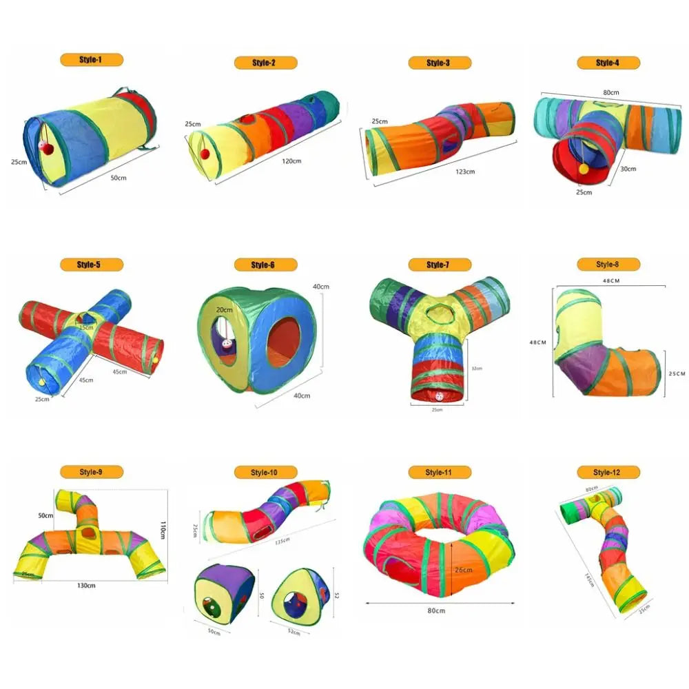 Foldable Cat Tunnel Tube Collapsible Cat Nest Pet Training Interactive Fun Play Toy Rabbit Guinea Pig Tent Maze Tunnel Oz Pet Hub