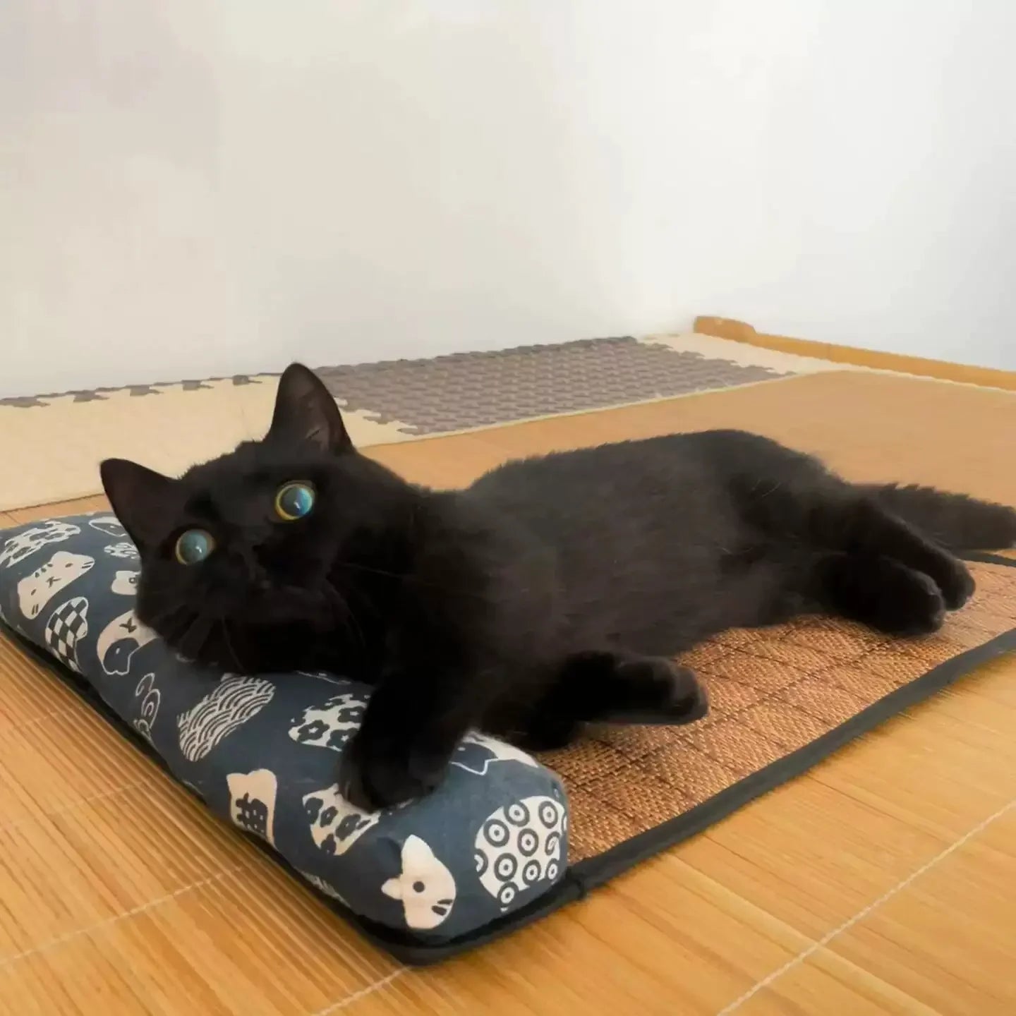 Cat Natural Cooling Mat Summer Pet Self Cooling Pad Cat Bed Mat For Dogs Indoor Rattan Weave Mat Sleeping Cat Bed Oz Pet Hub