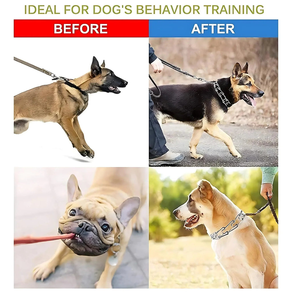 Dog Prong Training Collar Choke Pinch Collar with Rubber Comfort Tips Quick Release Snap Buckle Adjustable for Puppies Dogs Oz Pet Hub