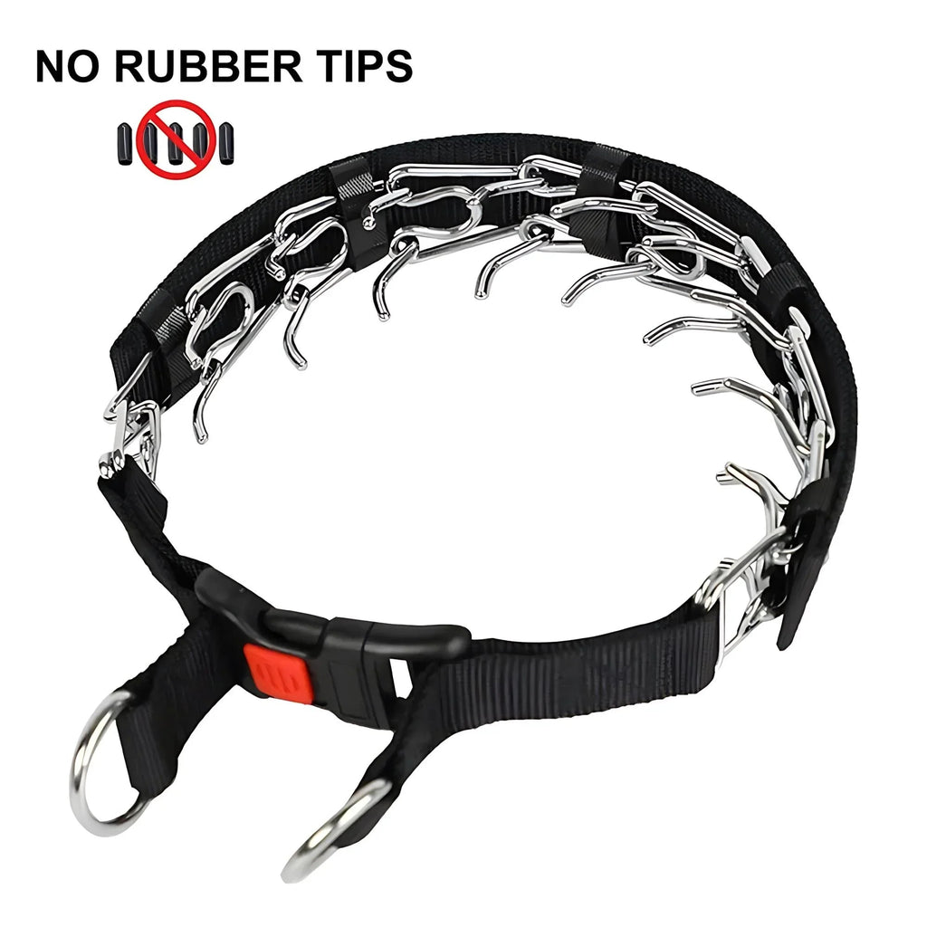 Dog Prong Training Collar Choke Pinch Collar with Rubber Comfort Tips Quick Release Snap Buckle Adjustable for Puppies Dogs Oz Pet Hub