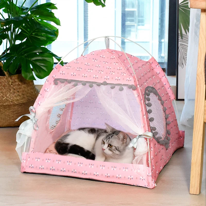 Cat Broken Flower Tent Semi Enclosed Internet Celebrity Tent Nest Universal For All Seasons Pet Supplies Summer Dog And Cat Nest Oz Pet Hub