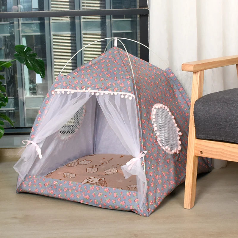 Cat Broken Flower Tent Semi Enclosed Internet Celebrity Tent Nest Universal For All Seasons Pet Supplies Summer Dog And Cat Nest Oz Pet Hub