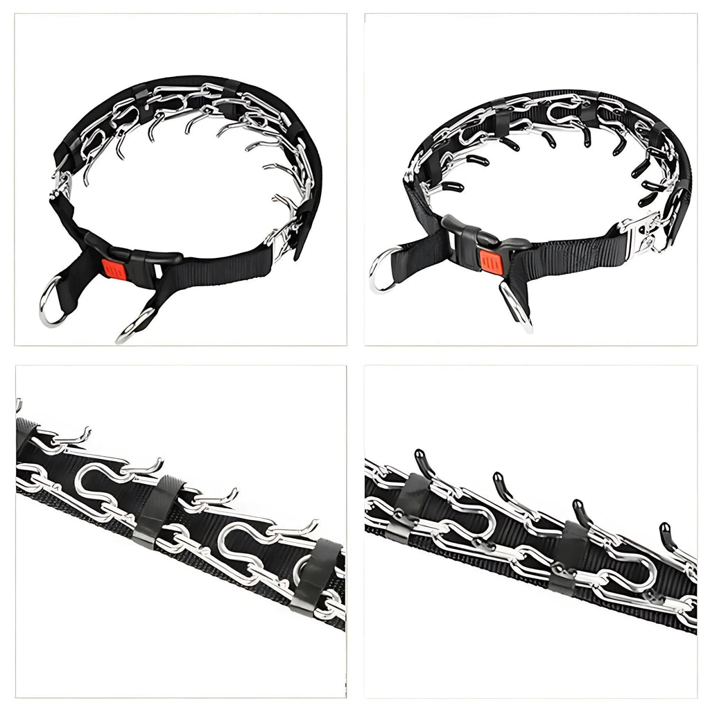 Dog Prong Training Collar Choke Pinch Collar with Rubber Comfort Tips Quick Release Snap Buckle Adjustable for Puppies Dogs Oz Pet Hub