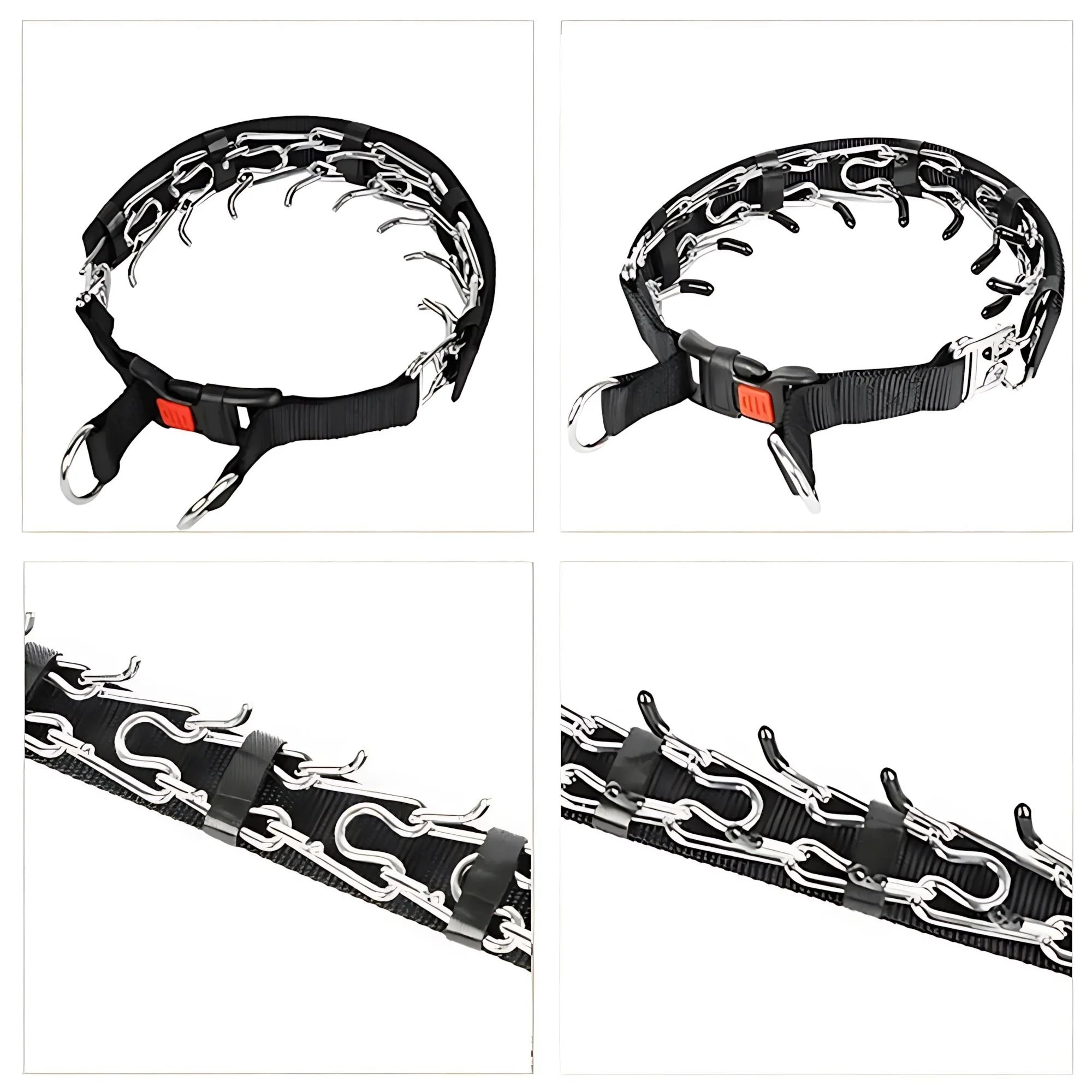 Dog Prong Training Collar Choke Pinch Collar with Rubber Comfort Tips Quick Release Snap Buckle Adjustable for Puppies Dogs Oz Pet Hub