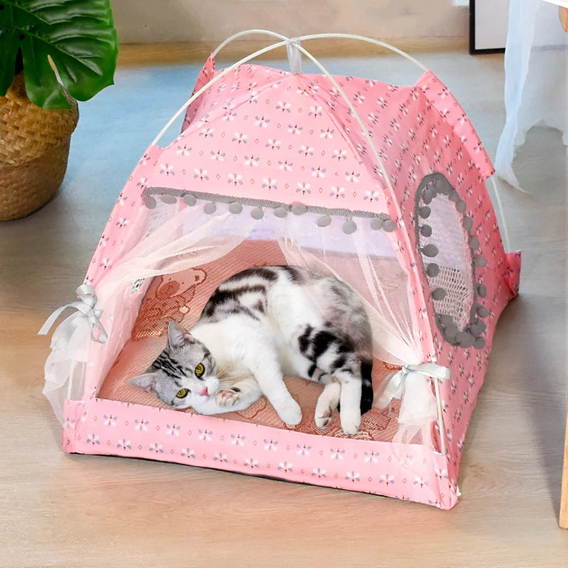 Cat Broken Flower Tent Semi Enclosed Internet Celebrity Tent Nest Universal For All Seasons Pet Supplies Summer Dog And Cat Nest Oz Pet Hub