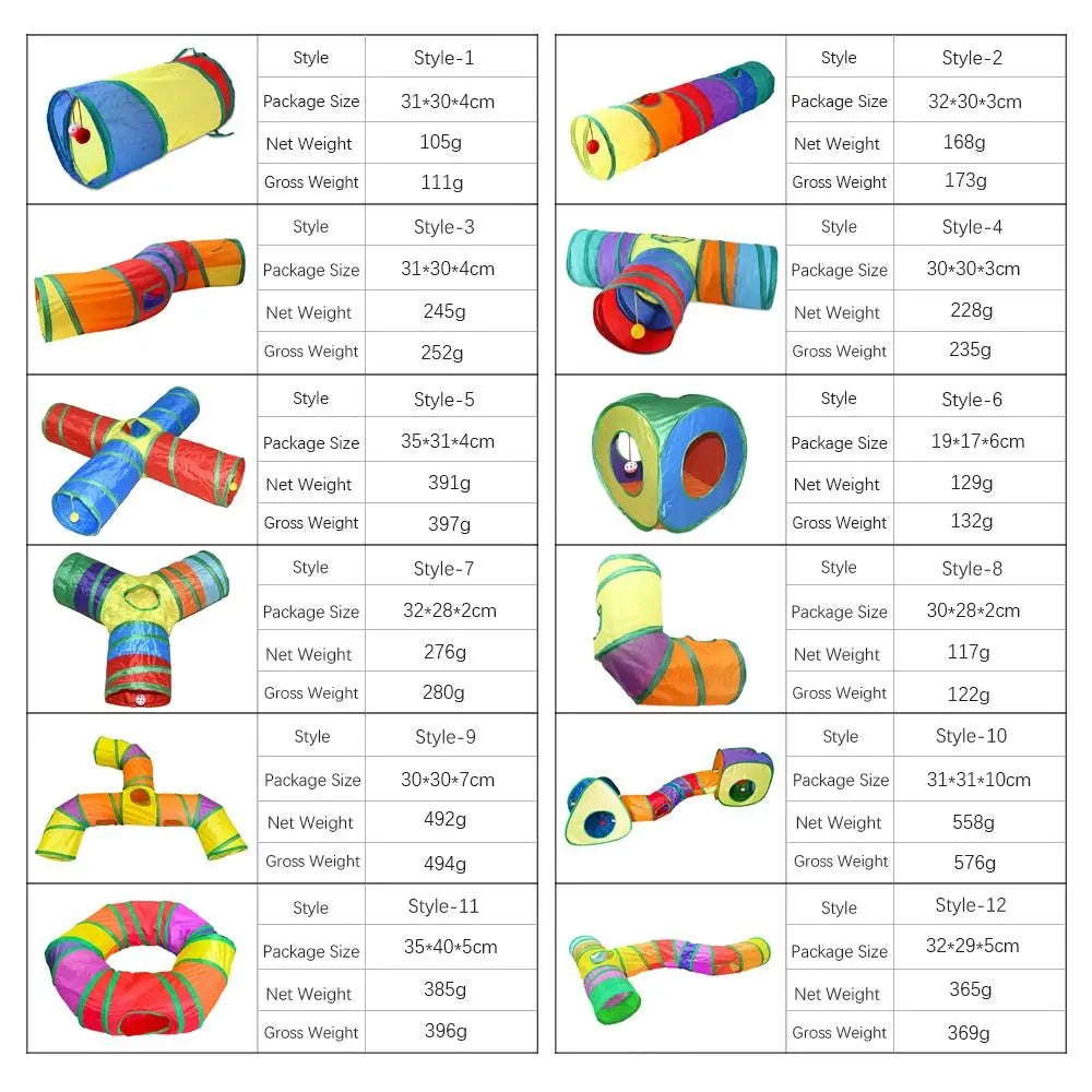 Foldable Cat Tunnel Tube Collapsible Cat Nest Pet Training Interactive Fun Play Toy Rabbit Guinea Pig Tent Maze Tunnel Oz Pet Hub