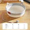 Pet Cat Bed Round Hand Woven Rattan Cat Beds Summer Cooling Kitten Basket Cotton Rope Cat Scratching Baskets Oz Pet Hub