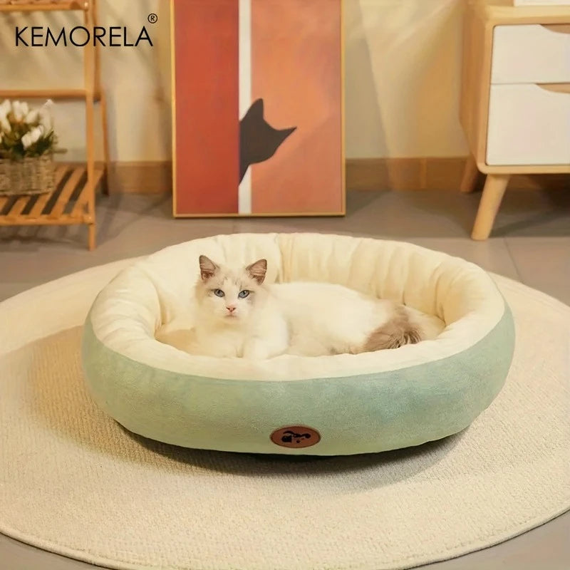 Cozy Oval Snuggle Pet Bed, Plush & Thickened Cat Bed Warm and Secure Bed for Cats and Small Medium Dogs, All Seasons Oz Pet Hub