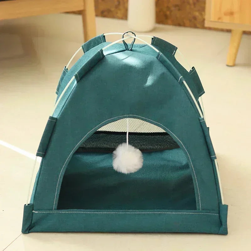Pet Tent Bed Removable Cat Sofa Basket Canvas Semi-enclosed Cat House Dog Cave Hut Cat Sleeping Bed for Room Decor Pet Supplies Oz Pet Hub