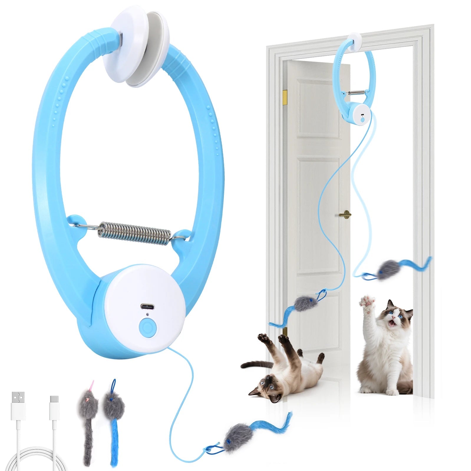 Electric Automatic Interactive Cat Toy USB Rechargeable Fluttering Butterfly Feather Wand for Indoor Enrichment And Stimulation Oz Pet Hub