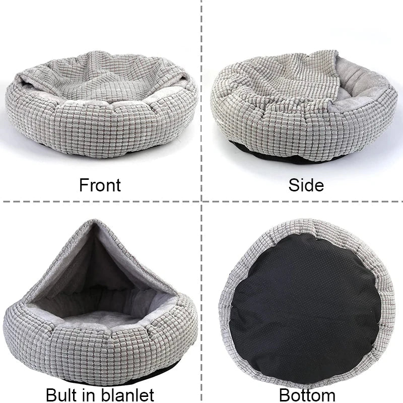 Round Pet Bed For Dog Cat Puppy House Warm Mat Winter Blankets Anti-Stress Orthopedic Fluffy Cat Dog Bed, Suitable For Winter Oz Pet Hub
