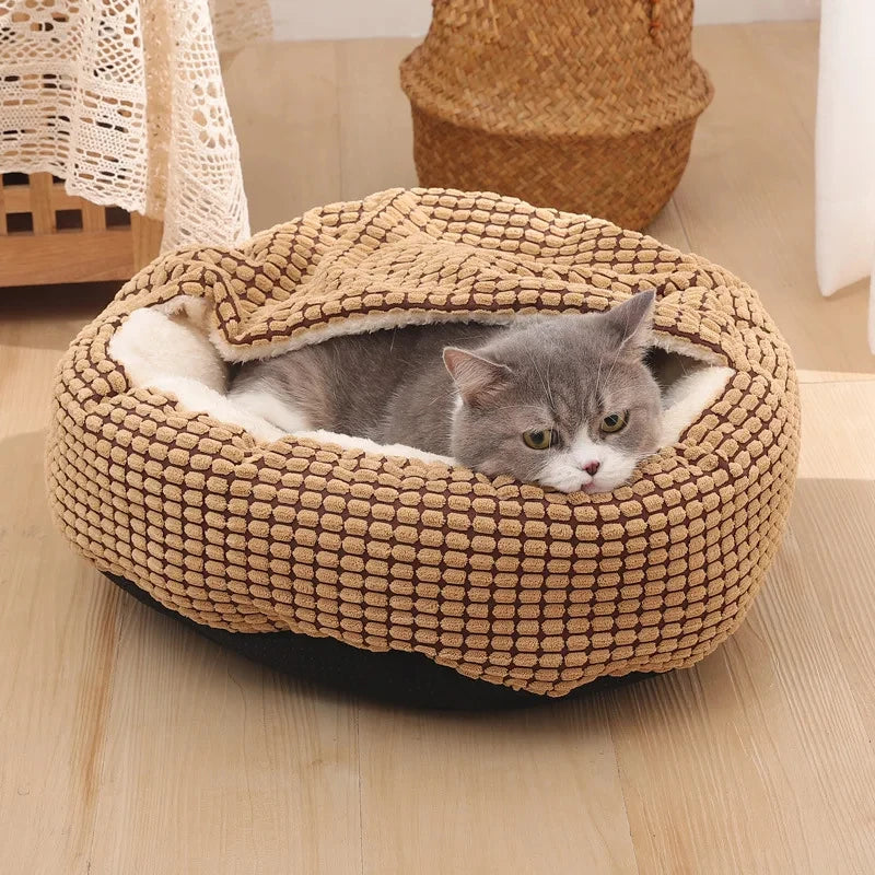Round Pet Bed For Dog Cat Puppy House Warm Mat Winter Blankets Anti-Stress Orthopedic Fluffy Cat Dog Bed, Suitable For Winter Oz Pet Hub
