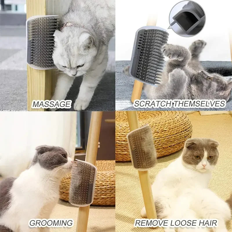 Cat self-grooming brush for massage, scratching, and removing loose hair – ideal pet grooming accessory