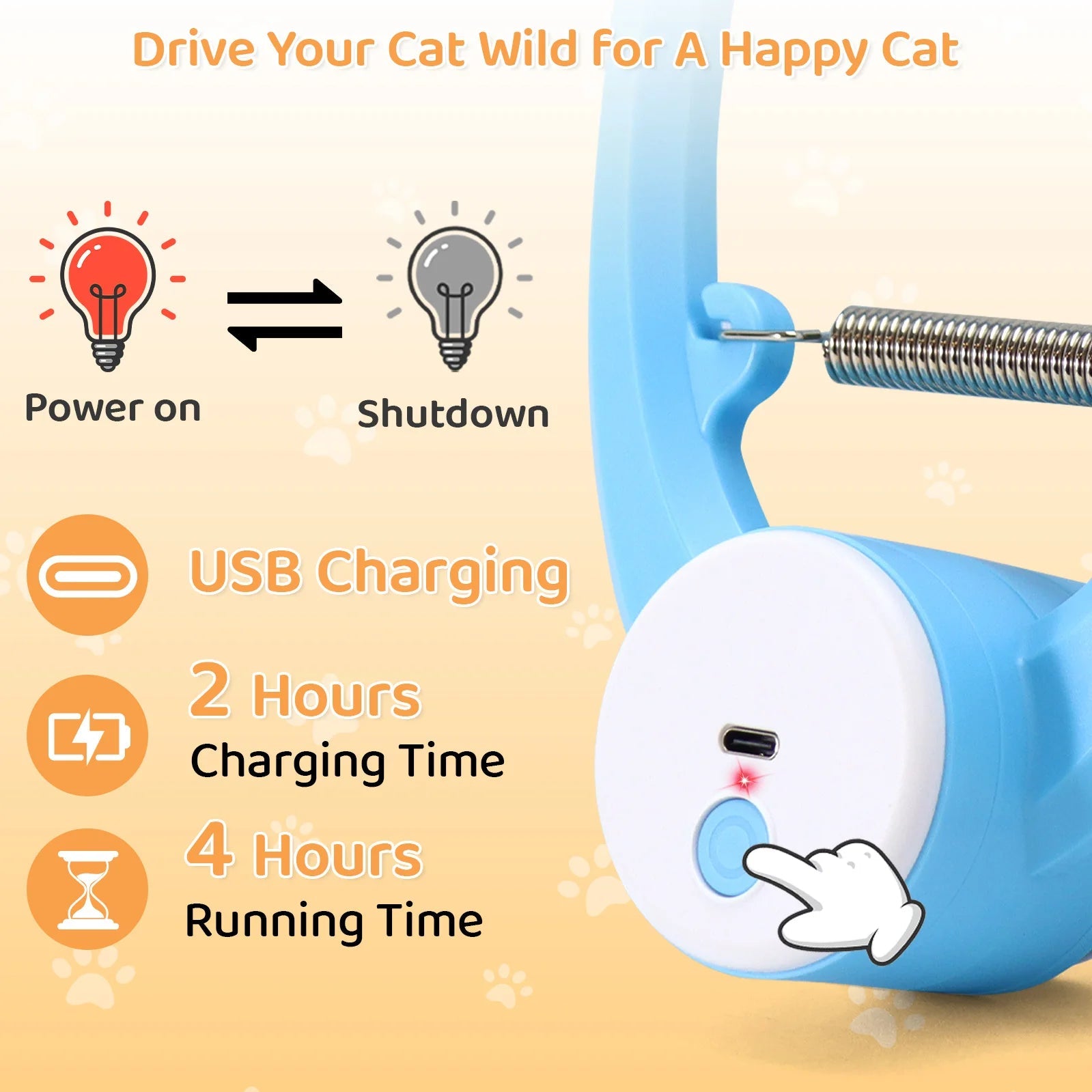 Electric Automatic Interactive Cat Toy USB Rechargeable Fluttering Butterfly Feather Wand for Indoor Enrichment And Stimulation Oz Pet Hub