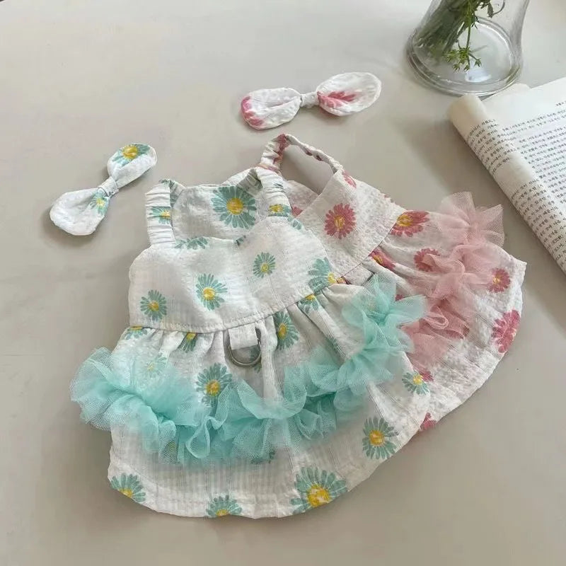 Pet Lace Supplies Dress Small Dog Flower Princess Dress Kitty Teddy New Pet Clothes Cute Dog Skirt Summer Thin Pet Accessories