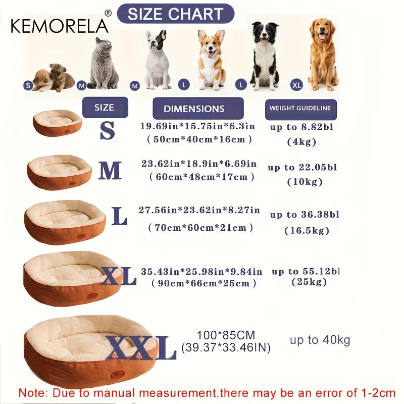Cozy Oval Snuggle Pet Bed, Plush & Thickened Cat Bed Warm and Secure Bed for Cats and Small Medium Dogs, All Seasons Oz Pet Hub