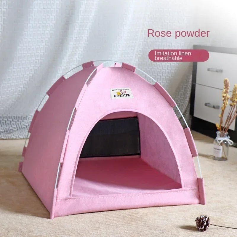 Pet Tent Bed Removable Cat Sofa Basket Canvas Semi-enclosed Cat House Dog Cave Hut Cat Sleeping Bed for Room Decor Pet Supplies Oz Pet Hub