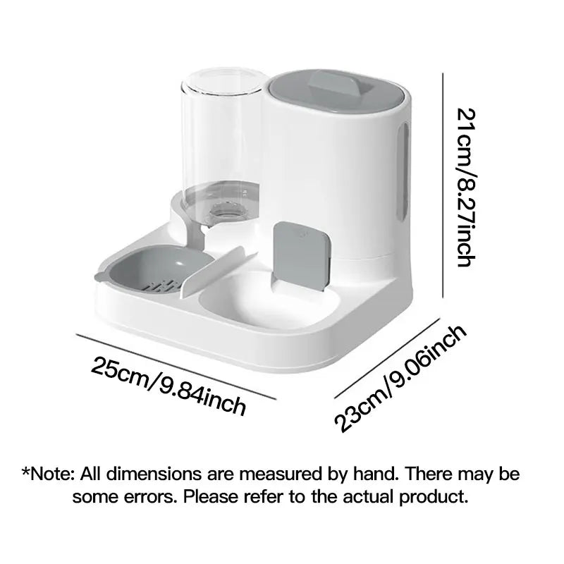 Automatic pet feeder with water dispenser, 21cm height, for cats and dogs