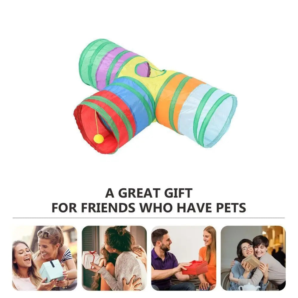 Foldable Cat Tunnel Tube Collapsible Cat Nest Pet Training Interactive Fun Play Toy Rabbit Guinea Pig Tent Maze Tunnel Oz Pet Hub