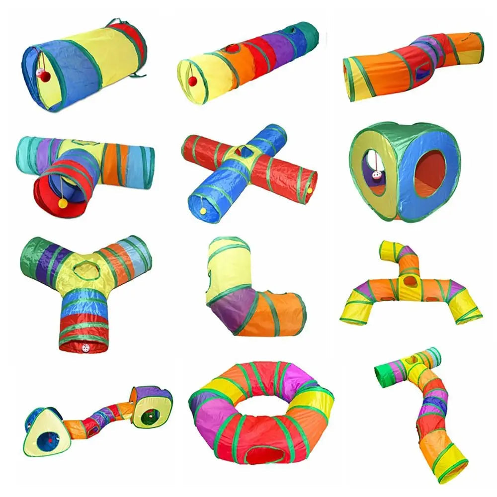 Foldable Cat Tunnel Tube Collapsible Cat Nest Pet Training Interactive Fun Play Toy Rabbit Guinea Pig Tent Maze Tunnel Oz Pet Hub