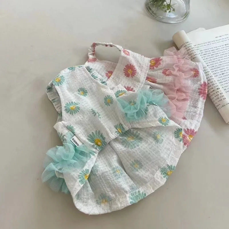 Pet Lace Supplies Dress Small Dog Flower Princess Dress Kitty Teddy New Pet Clothes Cute Dog Skirt Summer Thin Pet Accessories