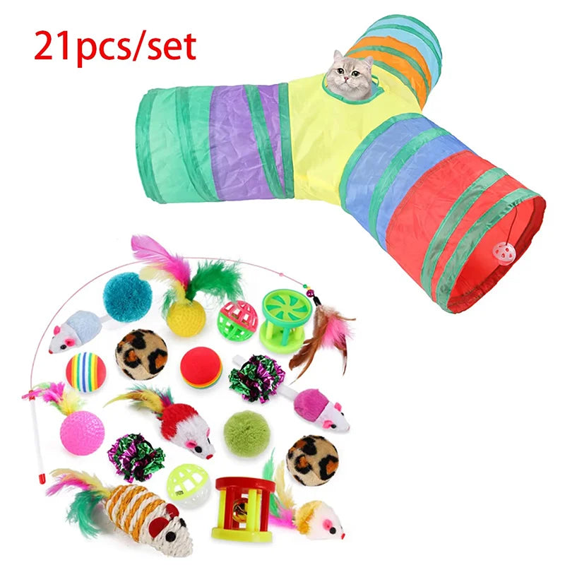 Rainbow Cat Tunnel Collapsible Pet Play Tube Interactive Hide And Seek Toy For Kitten Puppy Puzzle Exercise Agility Outdoor Oz Pet Hub